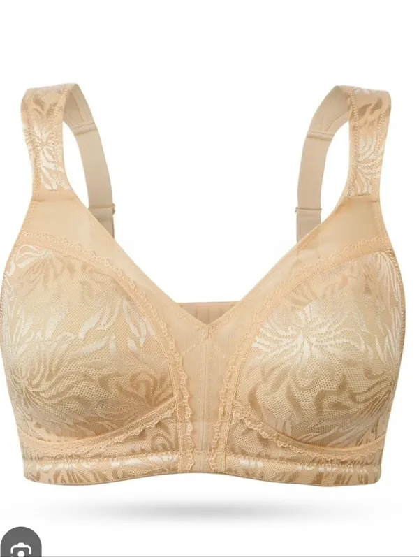 Womens Wireless Full Coverage Minimizer Bra Size 48C Unpadded Beige Tan Plus - Image 2