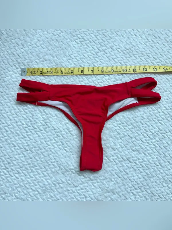 Boutine LA Bikini Bottom Swimsuit M String Red Beach Resort Minimalist Size M - Image 3