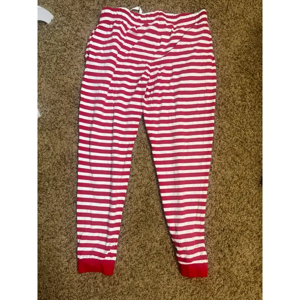 Skinnifit Womens Medium Red White Striped Pajama Pants Joggers Holiday - Image 4