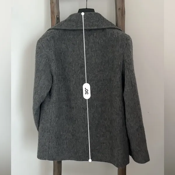 Gray Warm Coat Blazer Oversized XS - Image 4