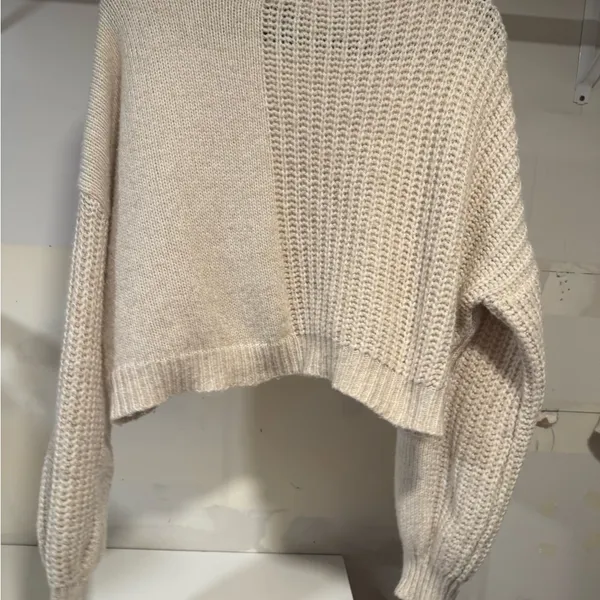 Altar'd State ARULA Beige Knit Crew Neck Sweater - Image 3