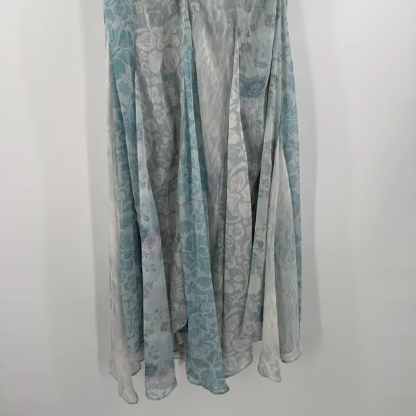 FREE PEOPLE Dress Size 2 Heart to Heart Midi Fairy Ocean Blue Ruched Flowy NWT - Image 12