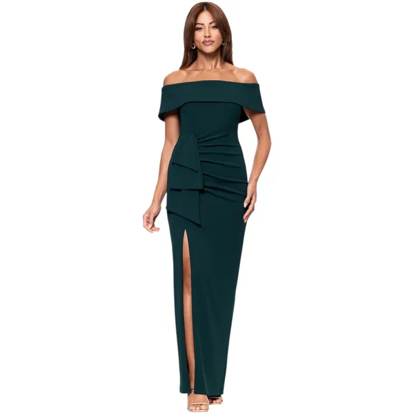 Xscape Formal Evening Gown Sz 4 Green Wedding Guest Party Mother of Bride Prom - Image 3