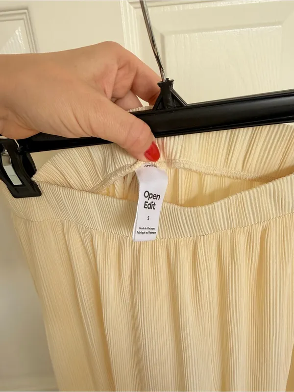 Open‎ Edit Nordstrom Wide Leg Butter Yellow Palazzo Pants Elegant High-Waist S - Image 7