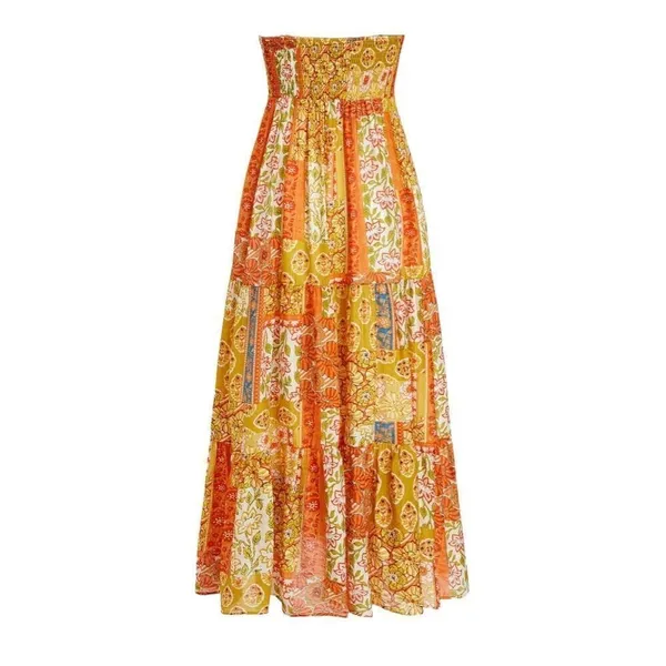 Nordstrom NWT Cider Woven V-Neck Halter Floral Patch Maxi Dress Sz 6 - Image 6