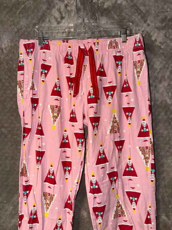 Old Navy Women's Holiday Pajama Bottoms Lounge Pants Santas Pink - Image 3