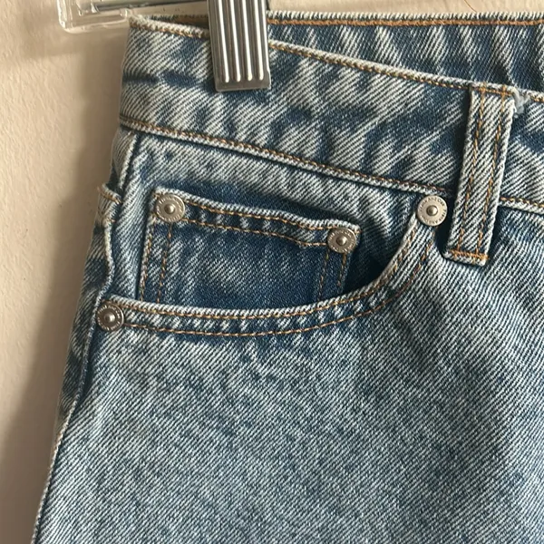 Frank And Oak Stevie Denim High Waist Minimalist Shorts Size 25 NWT - Image 5