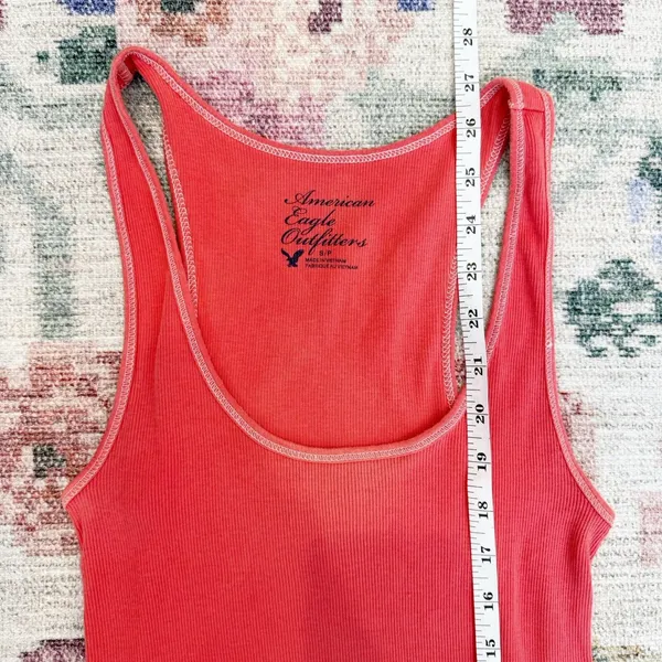 Vintage American Eagle Womens Y2K Rib‎ Tank Top Small Preppy Pink Bella Swan - Image 7