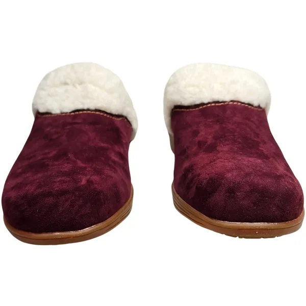 Waco Shoe Company Northridge Cozy Women's Burgundy Suede Shearling‎ Clogs 10B - Image 5