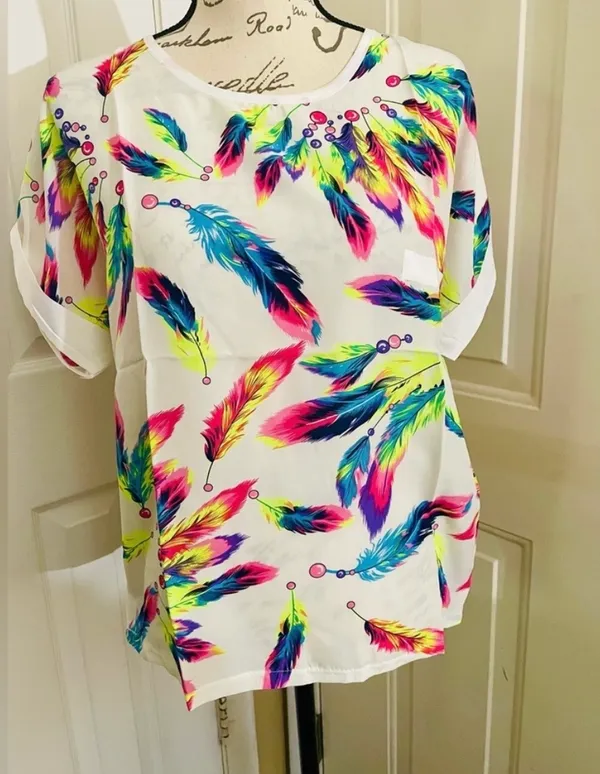Ladies feather Print 2pc Set Multiple Size M - Image 5