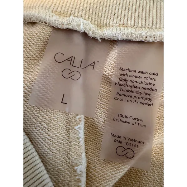 CALIA Shorts Yellow L‎ Womens Cotton Knit Lounge Activewear - Image 2
