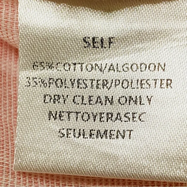 Adora Pink White Striped Sheer Button Shirt Roll Tab Sleeves Medium - Image 7