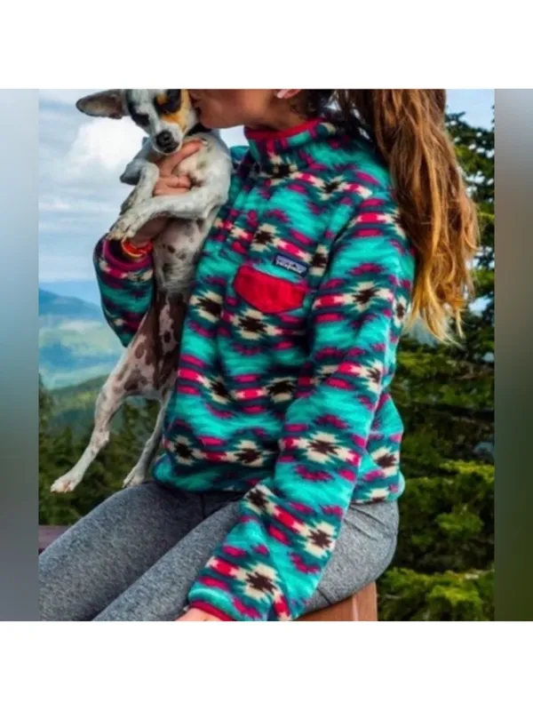 Patagonia Synchilla Snap-T Wild Desert Aztec Print Fleece Pullover - Image 3