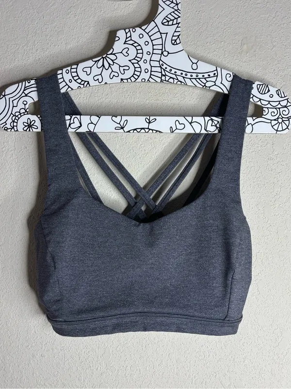 Lululemon Free To Be Serene Bra Heathered Black size 8 - Image 2