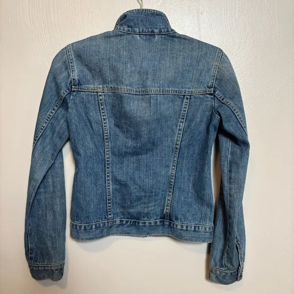 Hollister‎ Women's Jean Jacket Distressed Button Up 100% Cotton Blue Size XS - Image 5