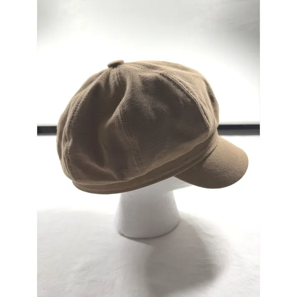 Angela & William Tan Khaki Cotton Newsboy Cap Baker Boy Hat CB4132 - Image 9
