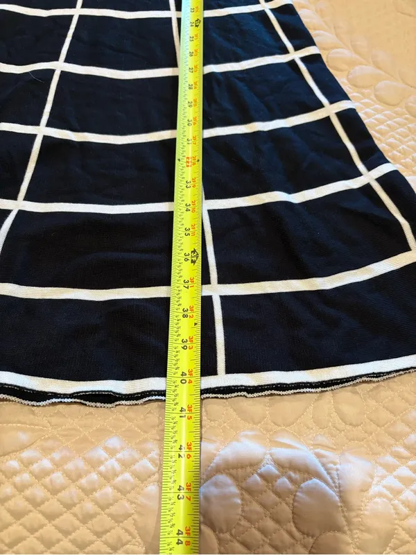 Luxxe Lane long-sleeve knit sweater dress black white women’s XL NWT - Image 8