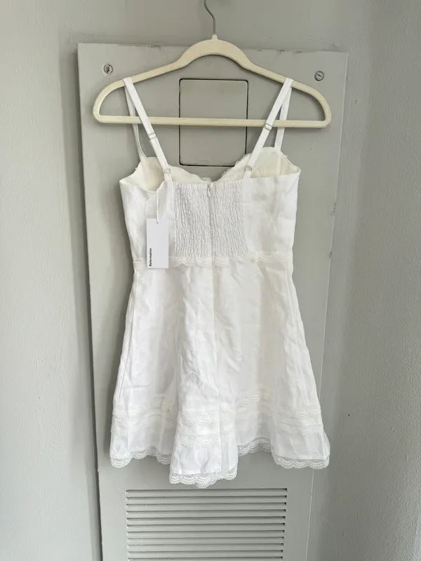 NWT White Arya Linen Mini Dress 2 - Image 7