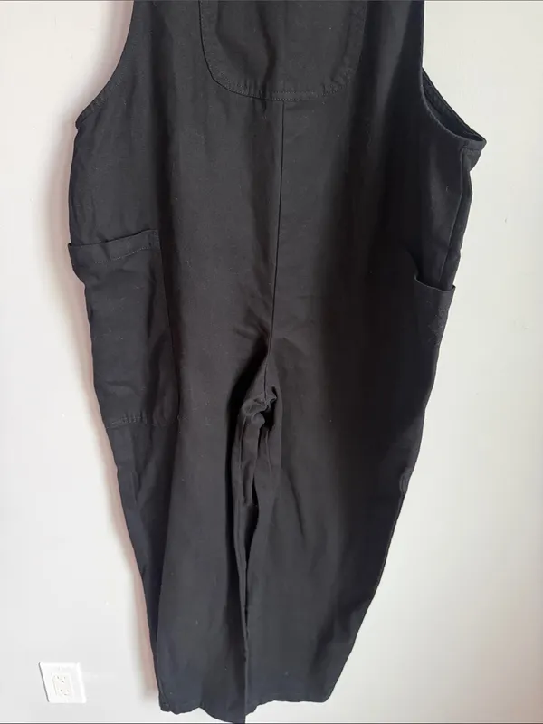 Lucy & Yak Original dungarees in black organic cotton canvas Overalls 8L - Image 6