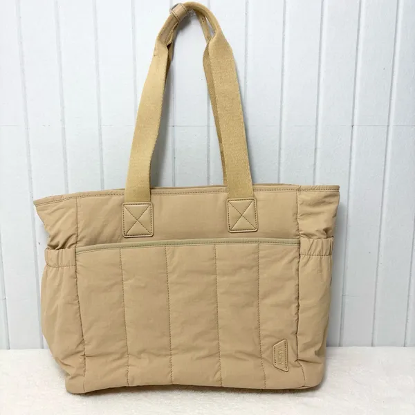 VASCHY Beige Quilted Tote Bag‎ with zipper - Image 2