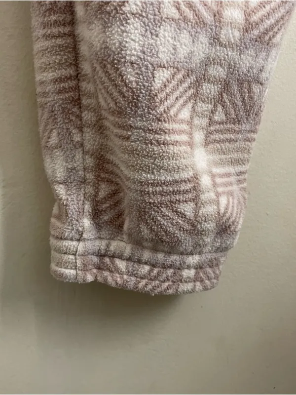 Patagonia Micro D Fleece Joggers Womens S Snow Bean Natural Geometric Cozy Pants - Image 11
