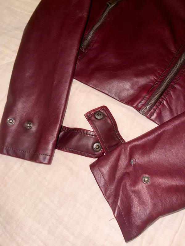 Cape Juby burgundy faux leather jacket - Image 4