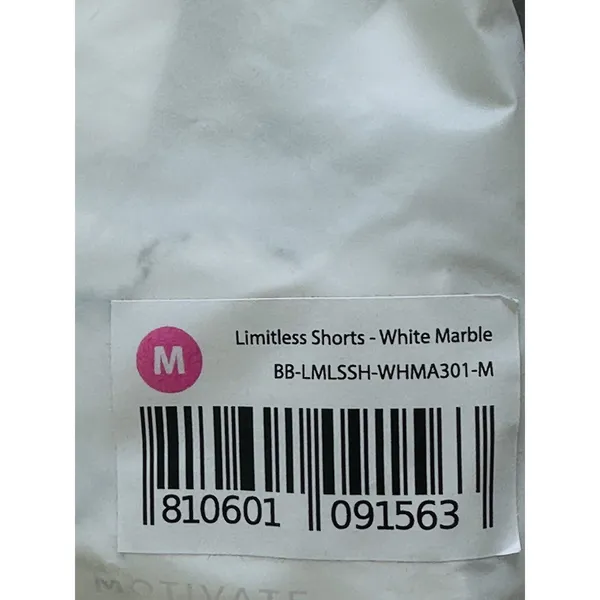 BuffBunny Limitless White Marble Size M Seamless Pocket Biker 4" Inseam‎ Shorts - Image 3