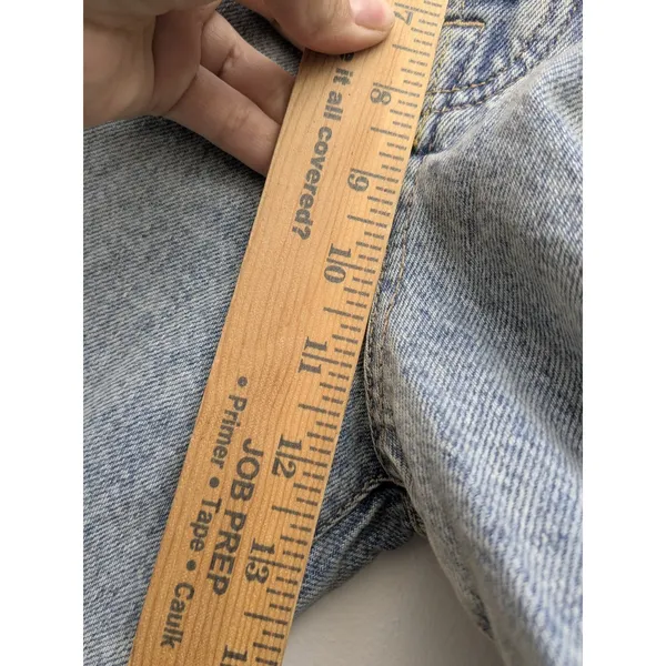 FREE PEOPLE Women's Jeans Boyfriend Distressed Button Fly Blue Acid Wash Size 30 - Image 9