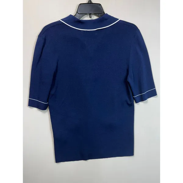 Aldomartins Navy Polo With White Trim Large - Image 5