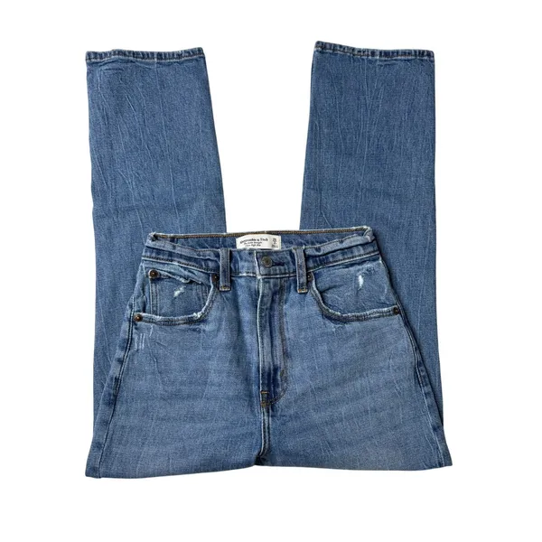 Abercrombie Jeans Ankle Straight Ultra High Rise Distressed Denim 26 2S - Image 4