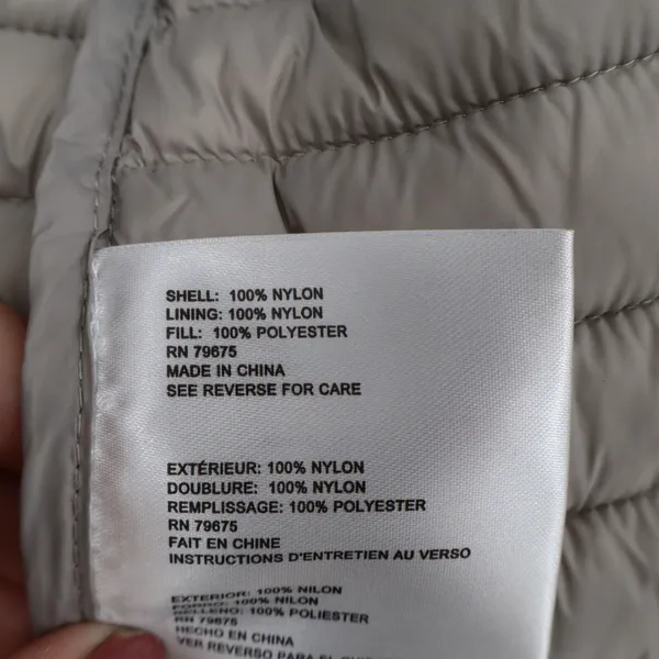 Michael Kors Puffer Jacket Womens M Packable Hooded Taupe Quilted Excellent - Image 7