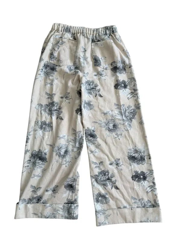 IMILY BELA Cream Floral Wide Leg Jeans Size 12 NEW NWT - Image 3