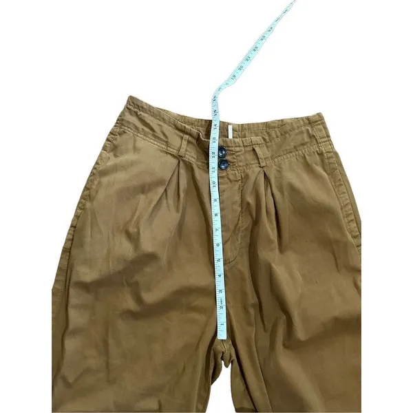 Free People Khaki‎ High Rise Pleated Pants – Size 6 - Image 7
