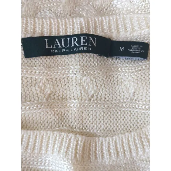 Lauren Ralph Lauren Women's Cable Knit Tunic‎ Sweater Dress White Medium - Image 7