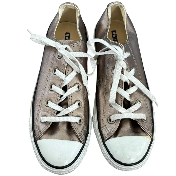 Converse All Star‎ Metallic Bronze Leather Sneakers Women's Sz 6 - Image 2