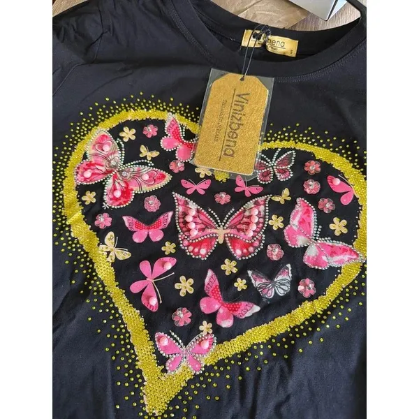 Vinizbena Women’s Embellished Graphic Top – Size Small - Image 7