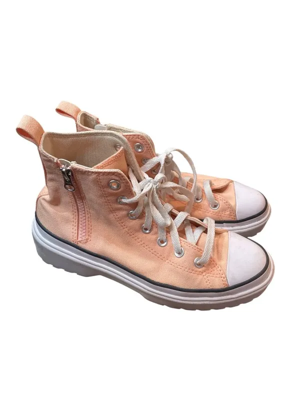 Converse wms blush pink/peach hight top platform sneakers sz 10-423 - Image 3