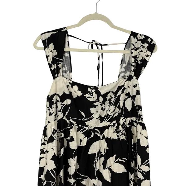 Baltic Born Aita Maxi Dress Black Ivory Floral Tiered Maternity Friendly Size L - Image 7