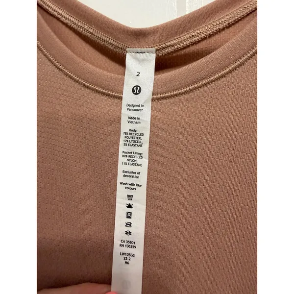 Lululemon Cap Sleeve Hiking Tank Pecan Tan Dark‎ Oxide LW1DSGS Size 2 - Image 4