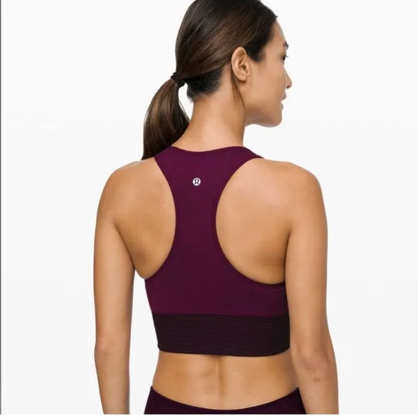 Lululemon Ebb to Train Bra wash color purple no signs of wear size 4 y2k style - Image 2