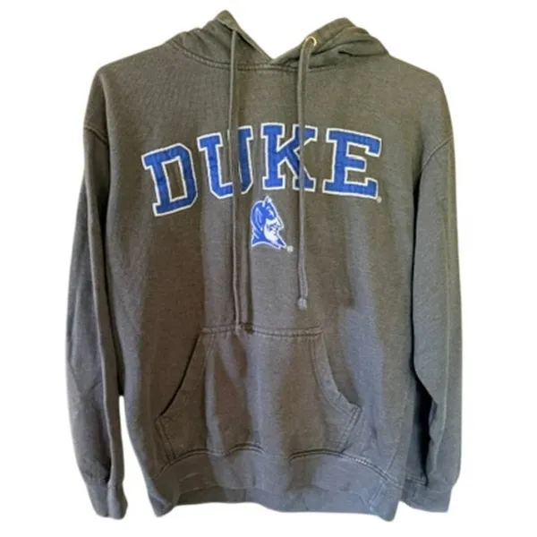 Duke Blue Devils Gray Hoodie Old Varsity Brand Size Medium College Sweatshirt - Image 2