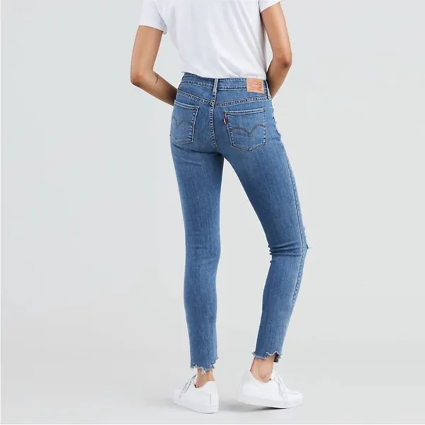 Levi's 711 Skinny Distressed Ankle Jeans Size 28 Light Blue Holes Frayed - Image 9