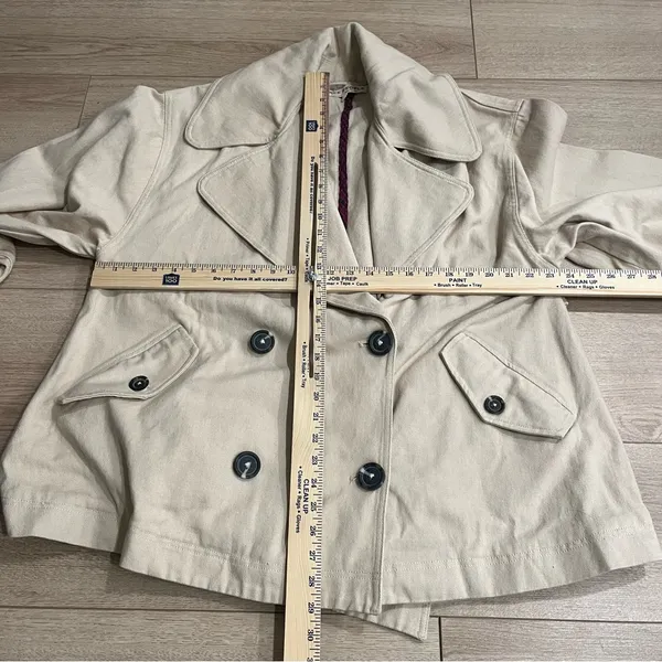 NWT Free People Highlands Peacoat Tea Combo Cream Canvas Cotton Size M - Image 6