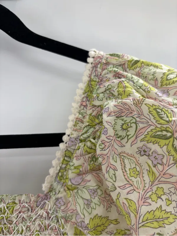 LOVE THE LABEL anthropologie Josepha floral boho white dress smocked size xs - Image 9