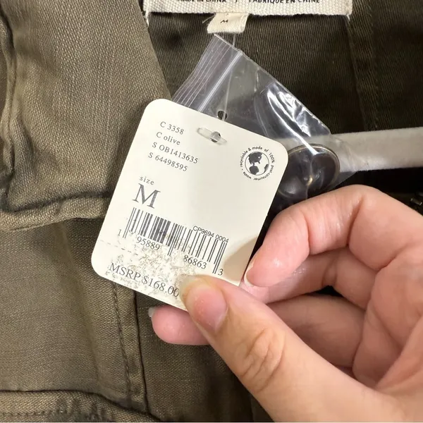 NWT Free People Not Your Brothers Surplus Jacket Olive Green Utility Military - Image 5