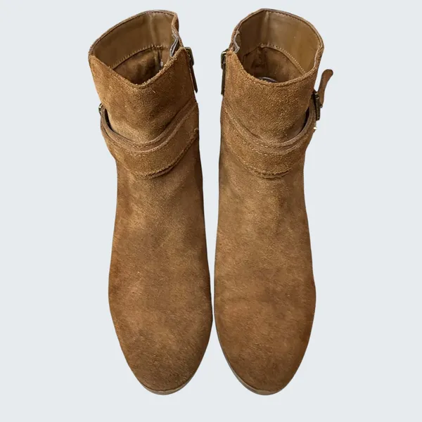 Sam Edelman Lynne Suede Ankle Boots Womens 7.5 Brown Boho Chic‎ Urban Casual - Image 2