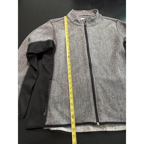 Marc New York Andrew Marc Herringbone Full Zip Jacket Grey‎ Black Womens XXL - Image 2