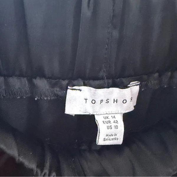 Topshop plain satin wide leg pants in black size 10 US‎ - Image 7