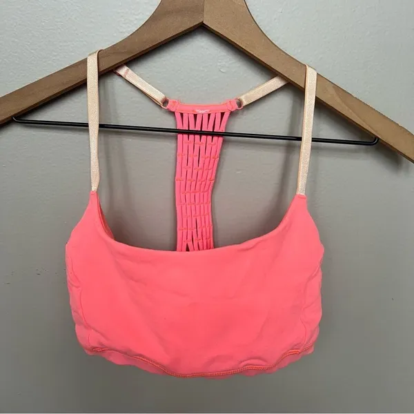 Lululemon True Self Bra Grapefruit Peach Fuzz Size 6 Coral Sports Bra - Image 4