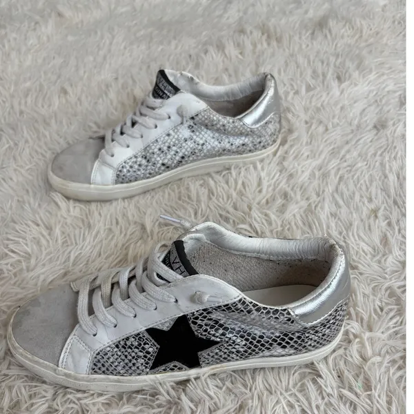 Vintage‎ Havana Sneakers White Gray Snake Star Logo Shoes Women's 8.5 - Image 4